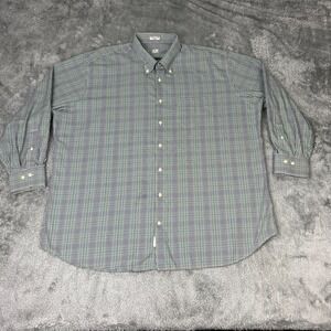 Peter Millar Shirt Mens 2XL Green Plaid Preppy Button Down Casual